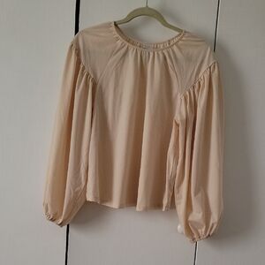 A New Day Cream Blouse with Balloon Sleeves